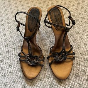 Banana Republic Metallic Bronze T-Strap Sandal Size 8